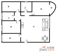 江都怡园3室2厅2卫135㎡户型图