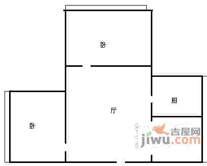 兴地都市方舟2室1厅1卫106㎡户型图