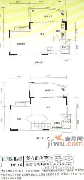 北城清迈阳光2室2厅1卫80㎡户型图