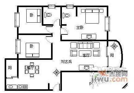 龙湖枫香庭3室2厅2卫108㎡户型图