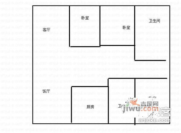 兴胜路小区3室2厅2卫户型图