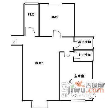 嘉陵一村2室2厅1卫61㎡户型图