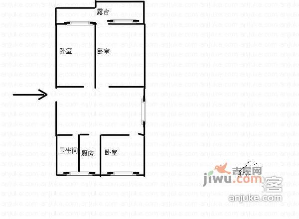 富强五村3室1厅1卫户型图