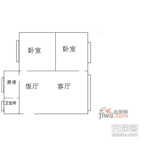 杨梨路小区2室2厅1卫户型图