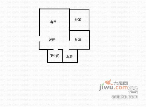 杨梨路小区2室1厅1卫户型图