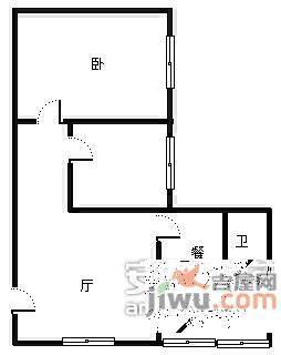 钢铁设计院2室2厅1卫60㎡户型图