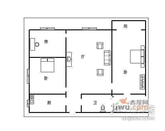 银泰大厦3室2厅2卫116㎡户型图