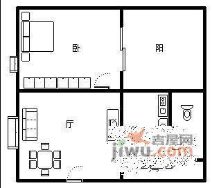 陈家湾小区1室1厅1卫户型图