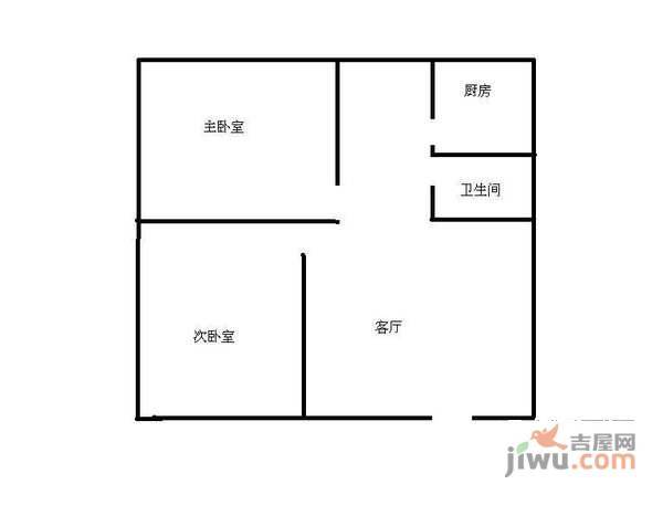 石坪村2室1厅1卫66㎡户型图