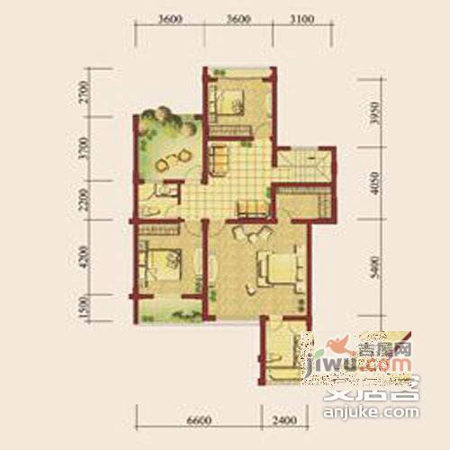 龙湖睿城3室2厅2卫143㎡户型图