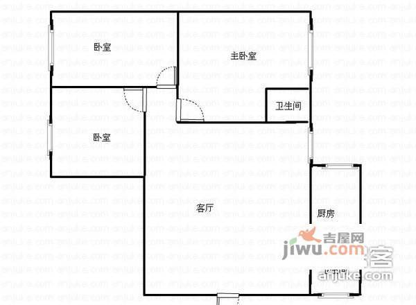 新宇大厦3室2厅2卫126㎡户型图