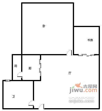 石韵桂园1室1厅1卫56㎡户型图