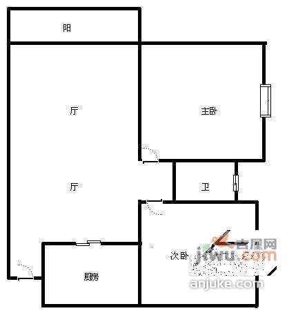 玫瑰园2室2厅1卫户型图