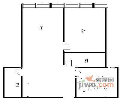 业城花园2室1厅1卫60㎡户型图