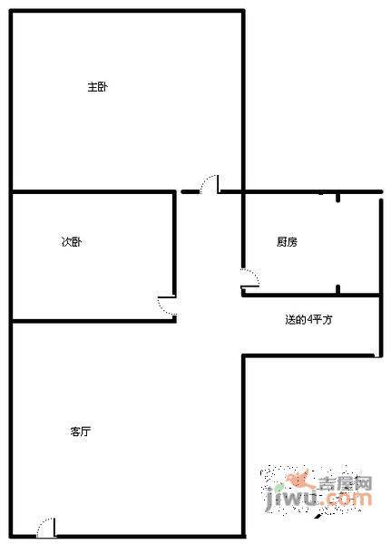 业城花园2室2厅1卫105㎡户型图