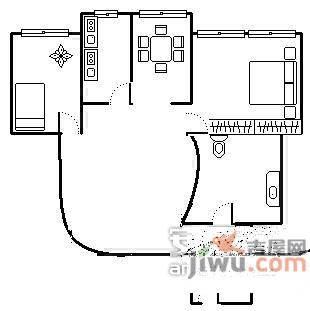 阳光星座2室2厅1卫92㎡户型图