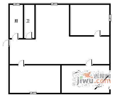 张家花园3室2厅1卫85㎡户型图