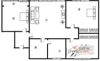 张家花园3室1厅1卫75㎡户型图