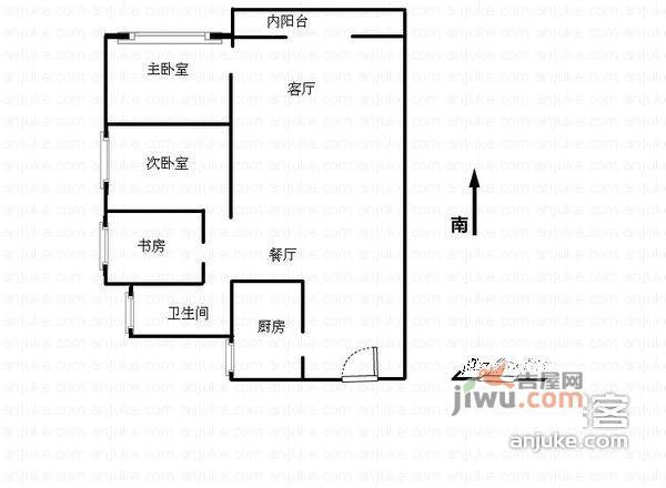 恒鑫花园3室2厅1卫户型图