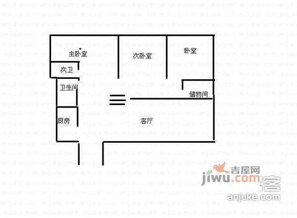 恒鑫花园4室2厅2卫户型图