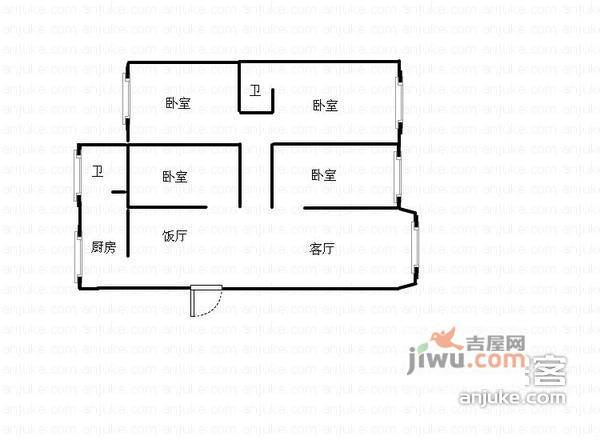 恒鑫花园4室3厅2卫户型图