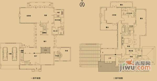 香樟林别墅5室3厅3卫334㎡户型图