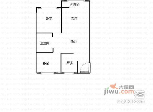 风华大厦2室2厅1卫110㎡户型图