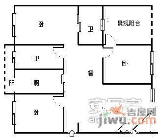 兰庭花园3室2厅2卫户型图