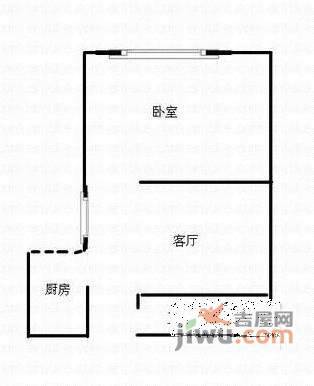 祥和公寓1室1厅1卫58㎡户型图