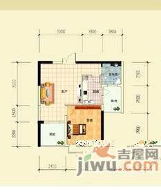 荣锦龙汇苑1室1厅1卫56㎡户型图