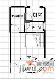 荣锦龙汇苑1室1厅1卫56㎡户型图