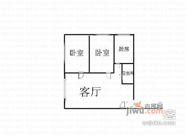 天星桥正街小区2室1厅1卫户型图