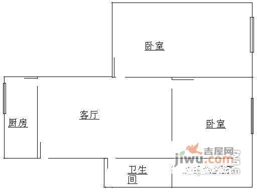 福星楼2室1厅1卫50㎡户型图