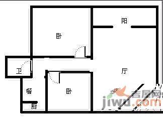 光荣村小区2室2厅1卫86㎡户型图