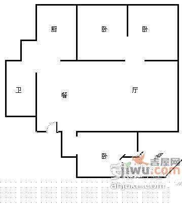 宁静小区3室2厅1卫102㎡户型图