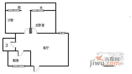 西郊一村2室1厅1卫户型图