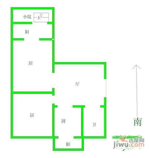 晨光小区2室2厅1卫户型图