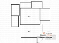 围城国际公寓2室2厅1卫77㎡户型图