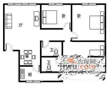 沙坪坝金华苑3室2厅2卫120㎡户型图