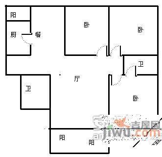 龙脊花园3室2厅2卫户型图