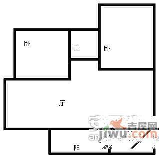 龙脊花园2室2厅1卫88㎡户型图