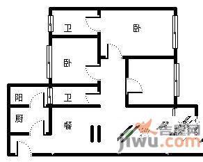 湖山花园2室1厅1卫79㎡户型图