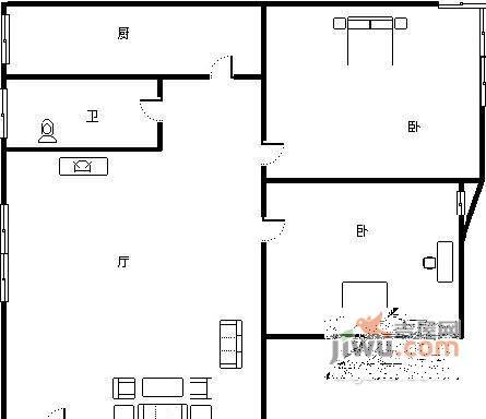 紫荆花园2室2厅2卫户型图