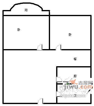 紫荆花园2室2厅1卫户型图