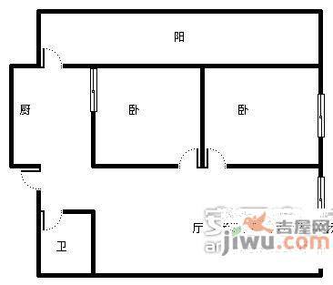 紫荆花园2室2厅1卫户型图