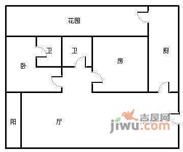 紫荆花园2室2厅1卫户型图