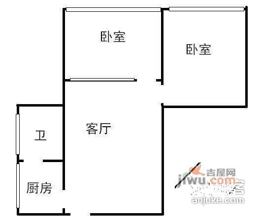 临华路小区2室1厅1卫79㎡户型图