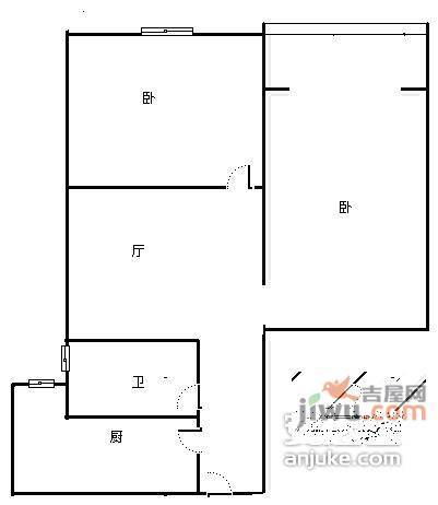 临华路小区2室1厅1卫79㎡户型图