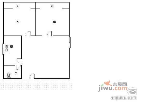 临华路小区2室1厅1卫79㎡户型图