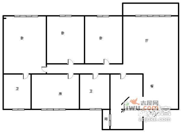 华彩俊豪3室2厅2卫110㎡户型图